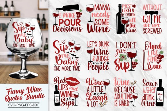 Download Funny Wine Quotes Bundle Svg - Wine quote Collection