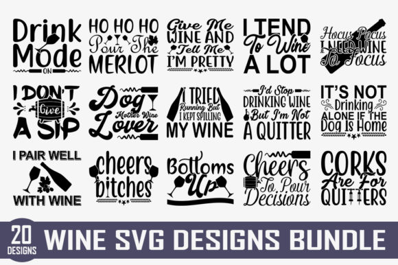 Download Wine Quotes Designs Bundle - Wine quote Collection